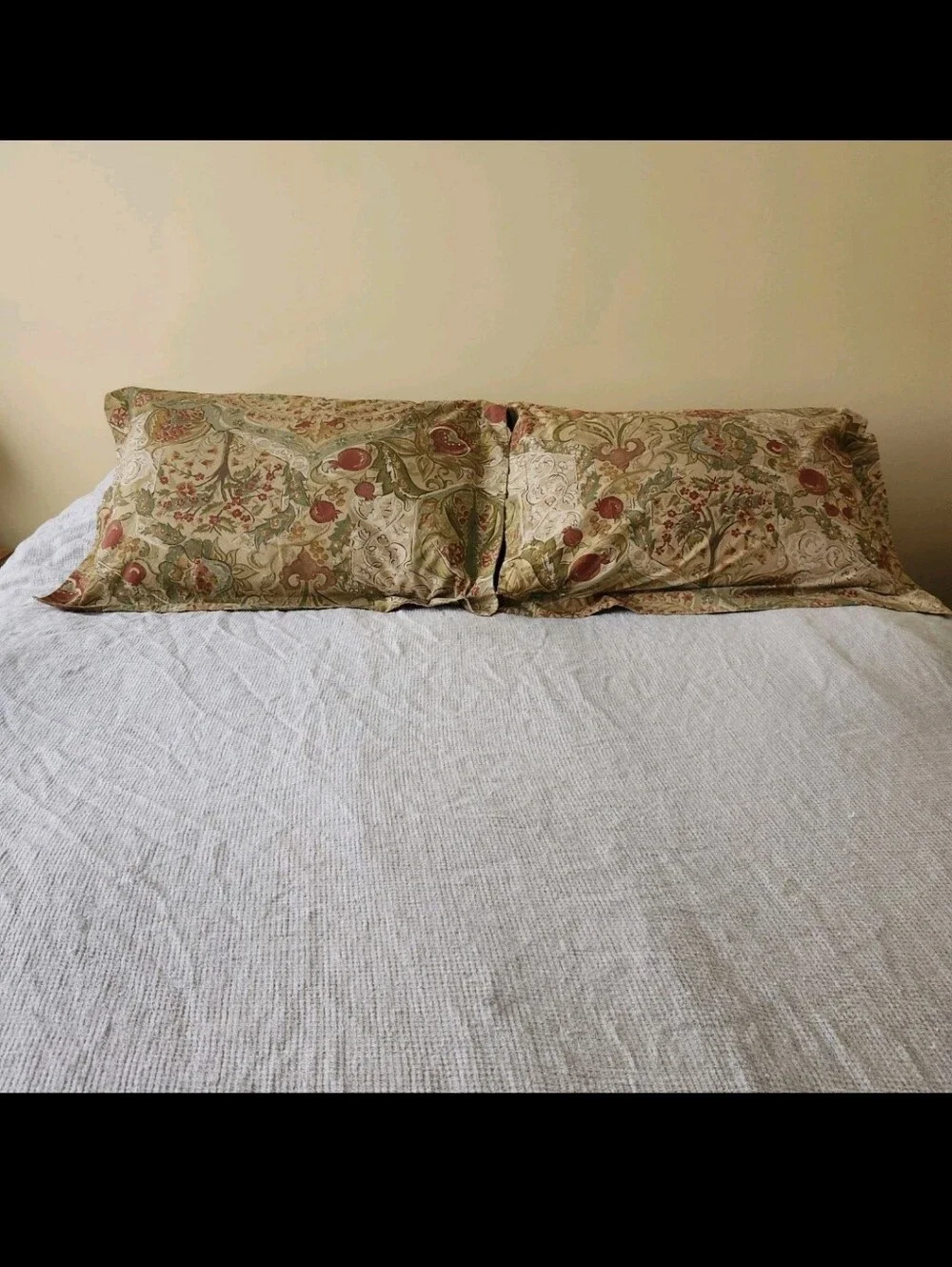 POTTERY BARN Duvet Cover Cal King Beige Belgian Flax Linen Waffle Home Bedding